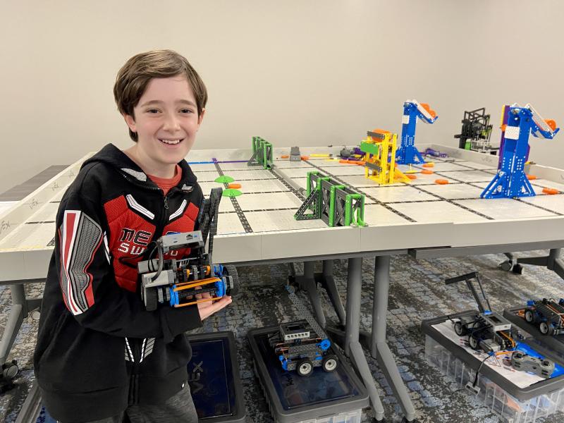 Fifth-grader Noah Solovey, known as the “Mayor of Lewes Elementary,” has launched a robotics club at the school. ELLEN DRISCOLL PHOTO